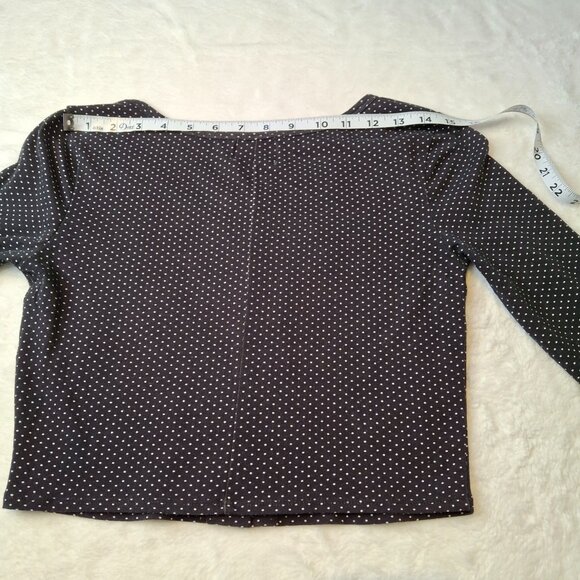 Pins & Needles Polka Dot Crop Top Sz M Button Front Rockabilly Retro Pin Up - Picture 14 of 14